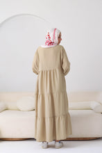 Load image into Gallery viewer, Tiered Linen Maxi Dress.