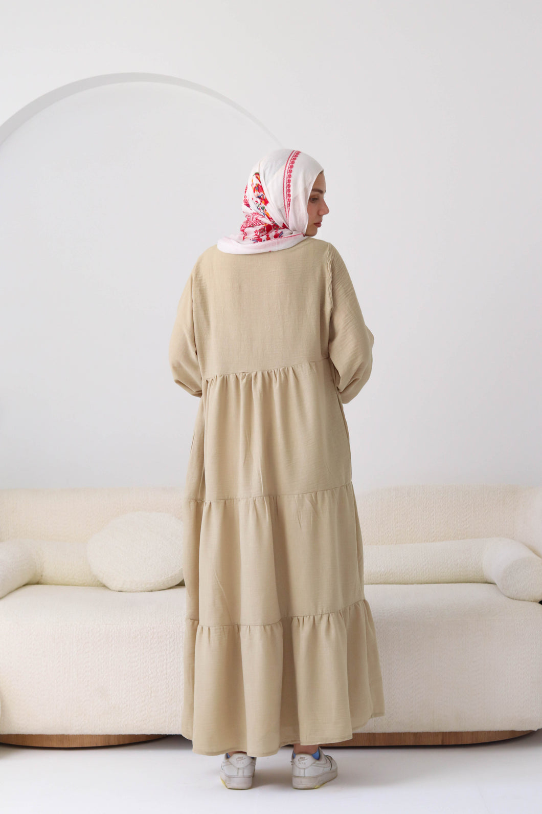 Tiered Linen Maxi Dress.
