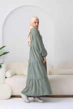 Load image into Gallery viewer, Tiered Linen Maxi Dress.