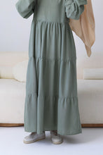 Load image into Gallery viewer, Tiered Linen Maxi Dress.