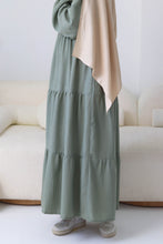 Load image into Gallery viewer, Tiered Linen Maxi Dress.